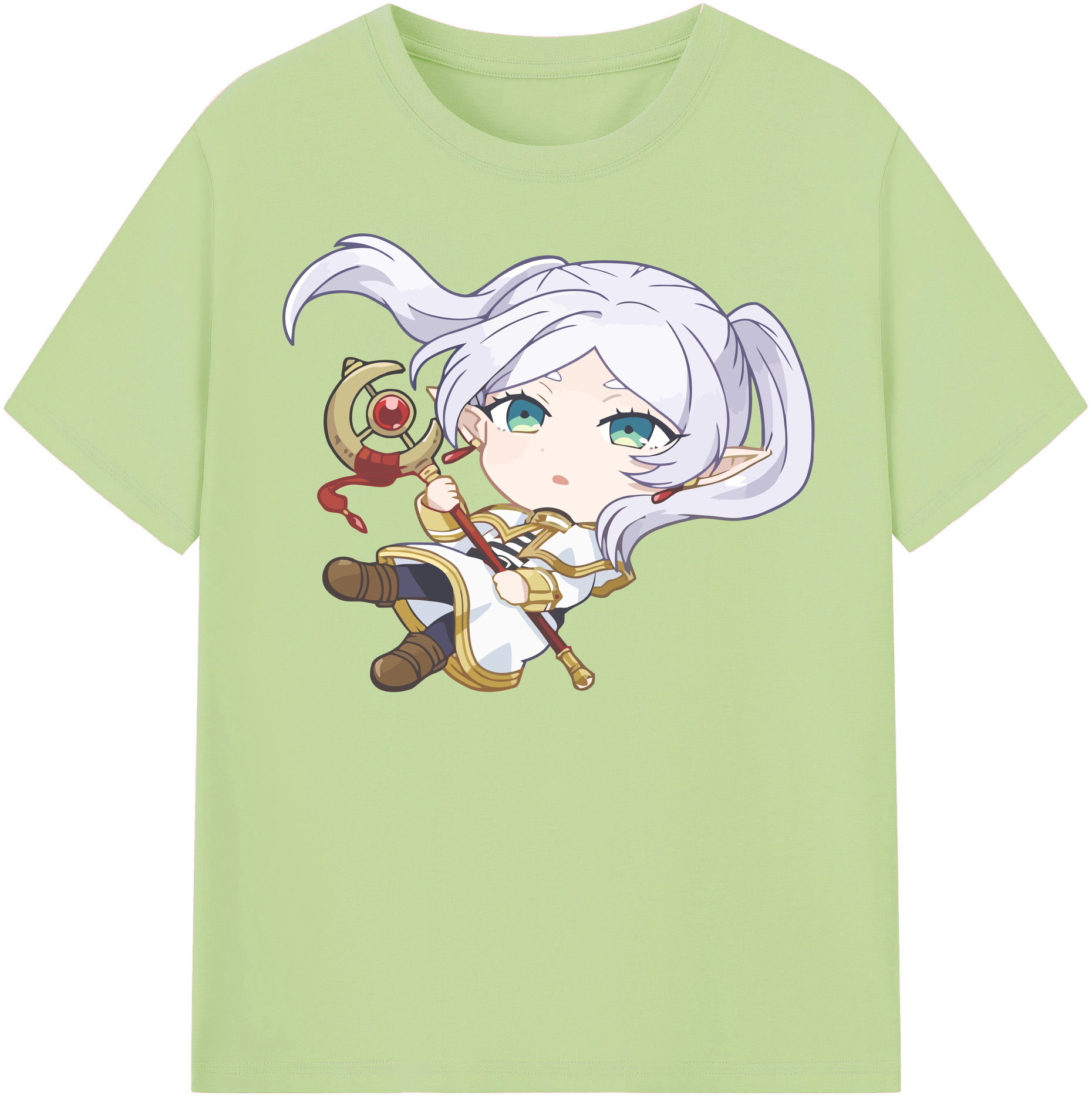 （画像用） 葬送のフリーレン Frieren 綿100％半袖Tシャツ（フロントプリント）